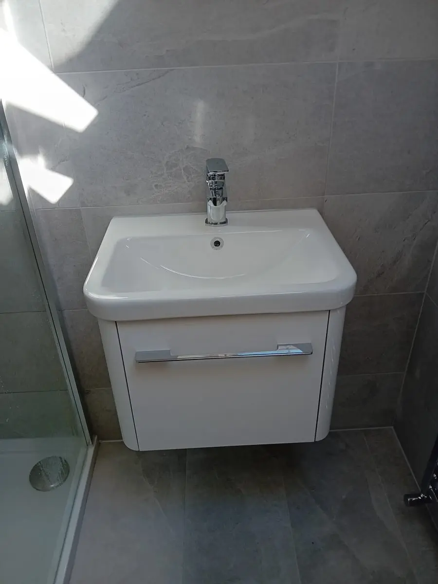 Bathroom wall and floor tiling completed by APG Plumbing & Heating Services Ltd in Cannock