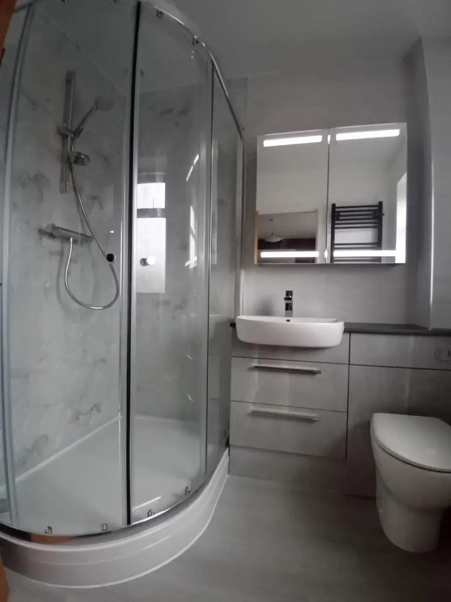 Heated chrome towel rail installed by APG Plumbing & Heating Services Ltd, Staffordshire